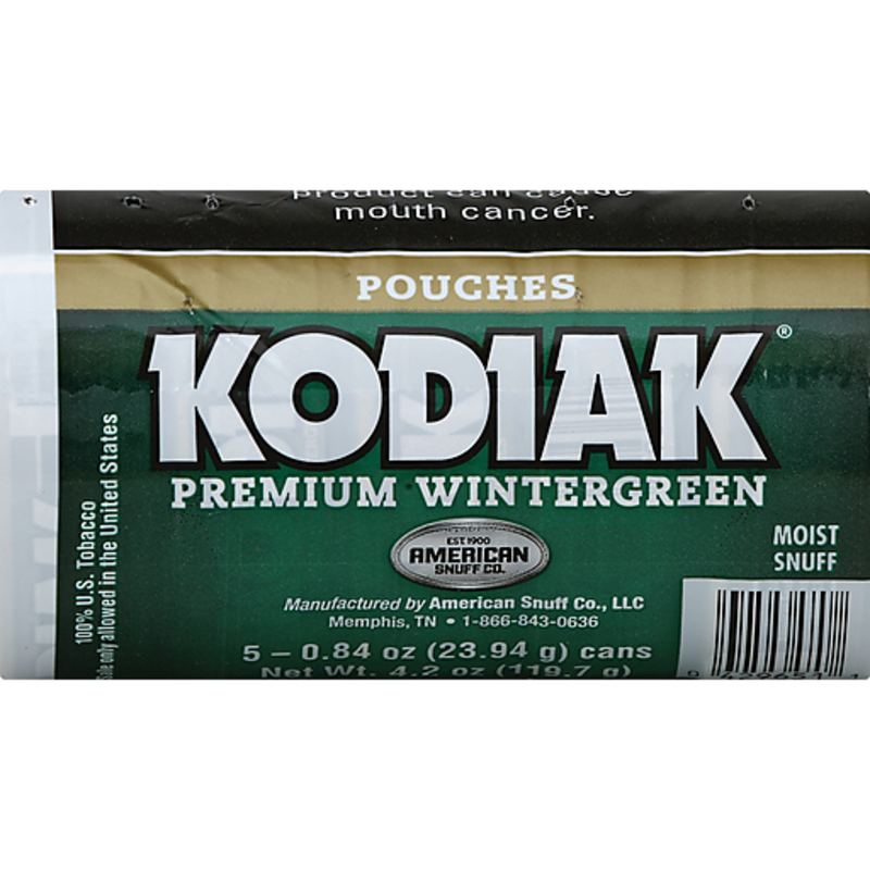 kodiak tobacco pouches Wintergreen Snuff - Case Wintergreen Pouches 2005 KODIAK Premium Wintergreen Smokeless